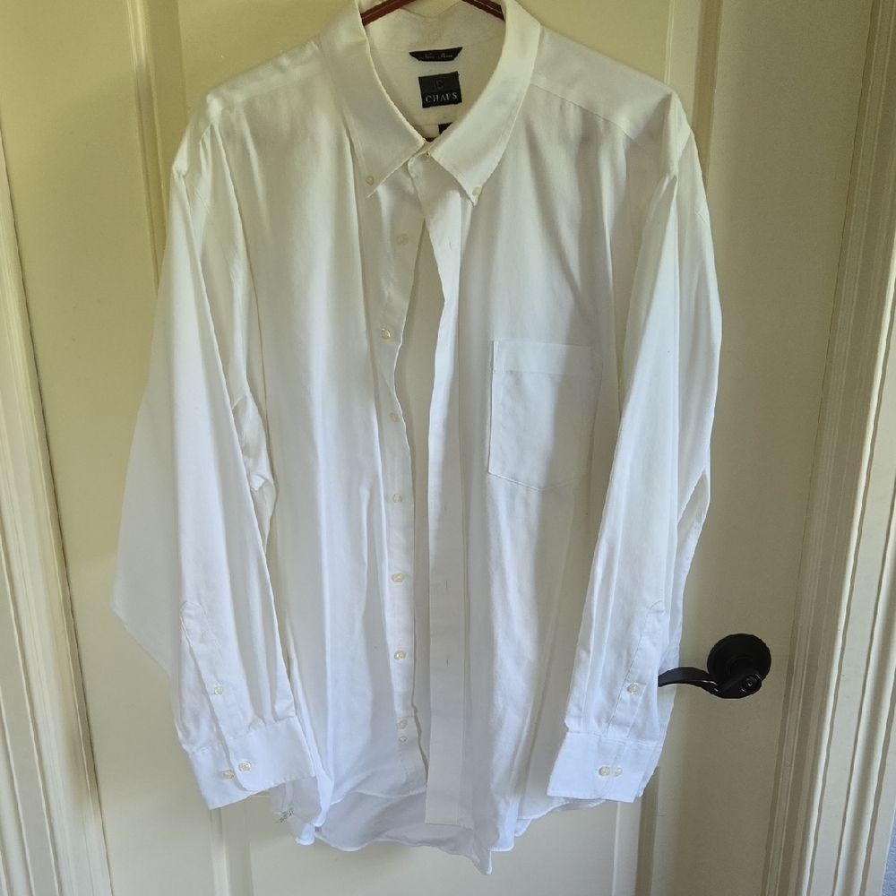 Chaps Mens Classic White Dress Shirt - XXL